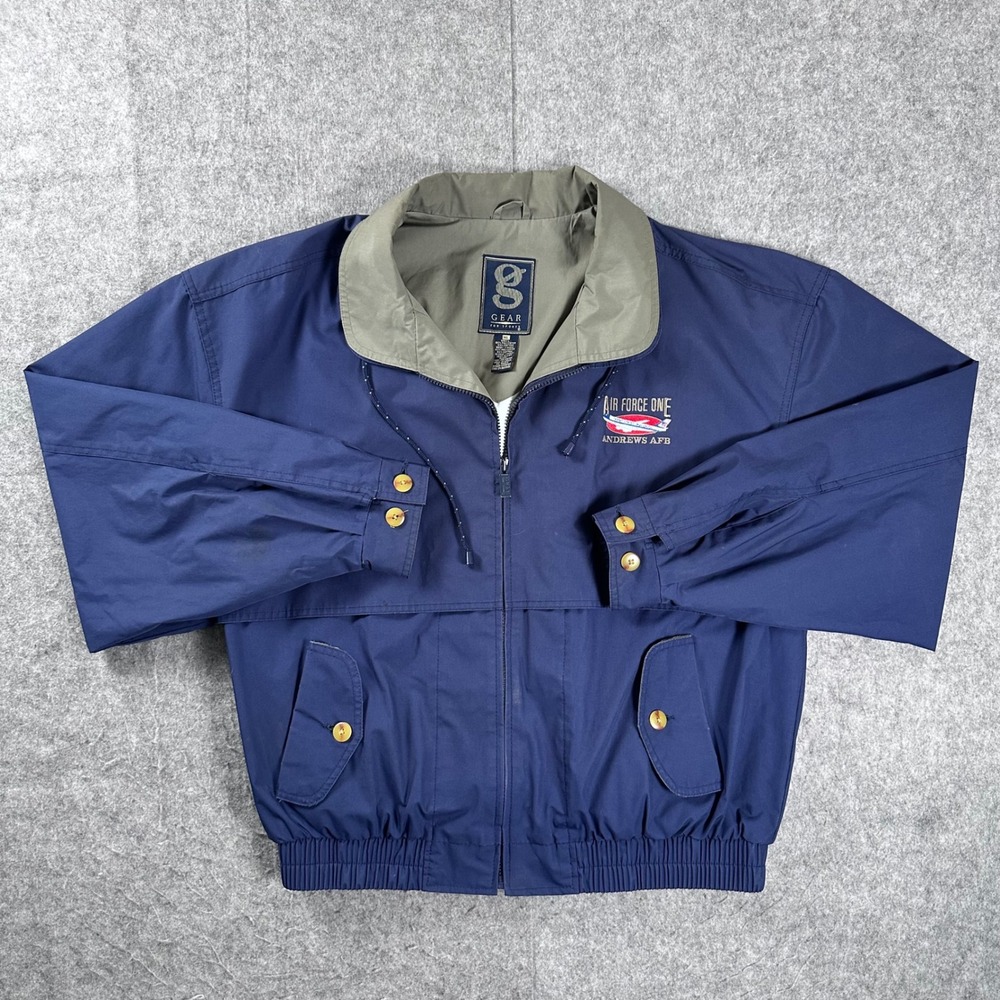 Vintage 90s Air Force One Andrews AFB Aviation Windbreaker Jacket XL